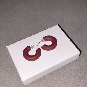 Elegant Red Hoop Earrings